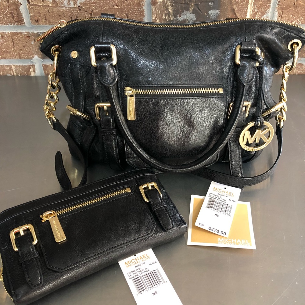 Michael Kors McGraw satchel Black & wallet